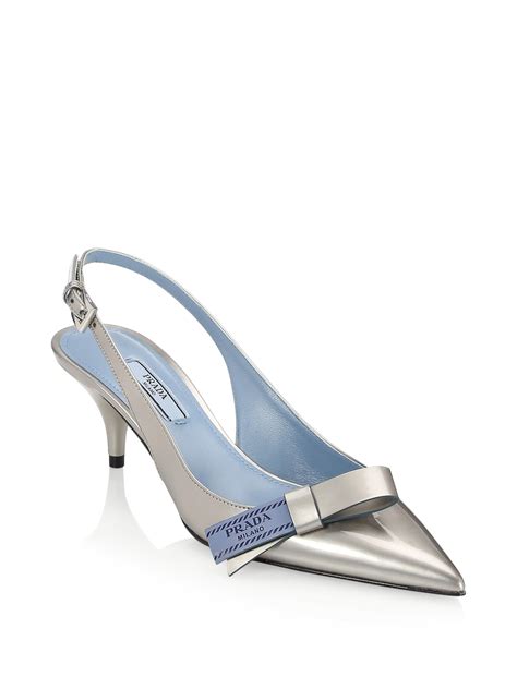 prada metal heel pump|prada slingback heels.